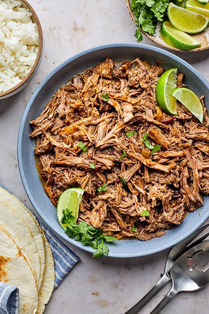 Shredded beef barbacoa, ready to serve
